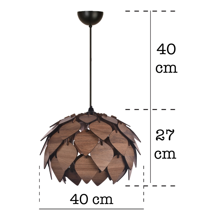 Lámpara colgante 1xE27/40W/230V marrón