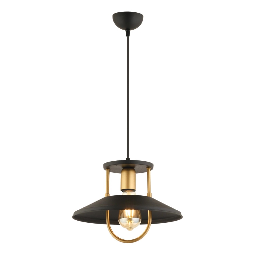Lámpara colgante 1xE27/40W/230V negro/dorado