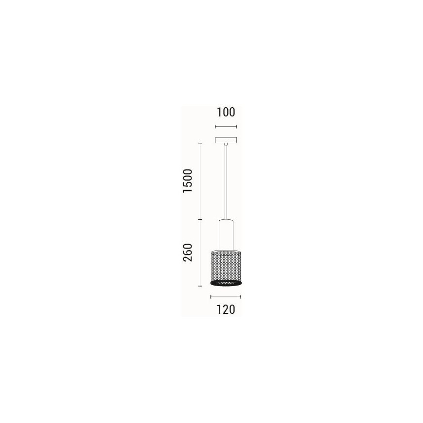 Lámpara colgante 1xE27/40W/230V negro