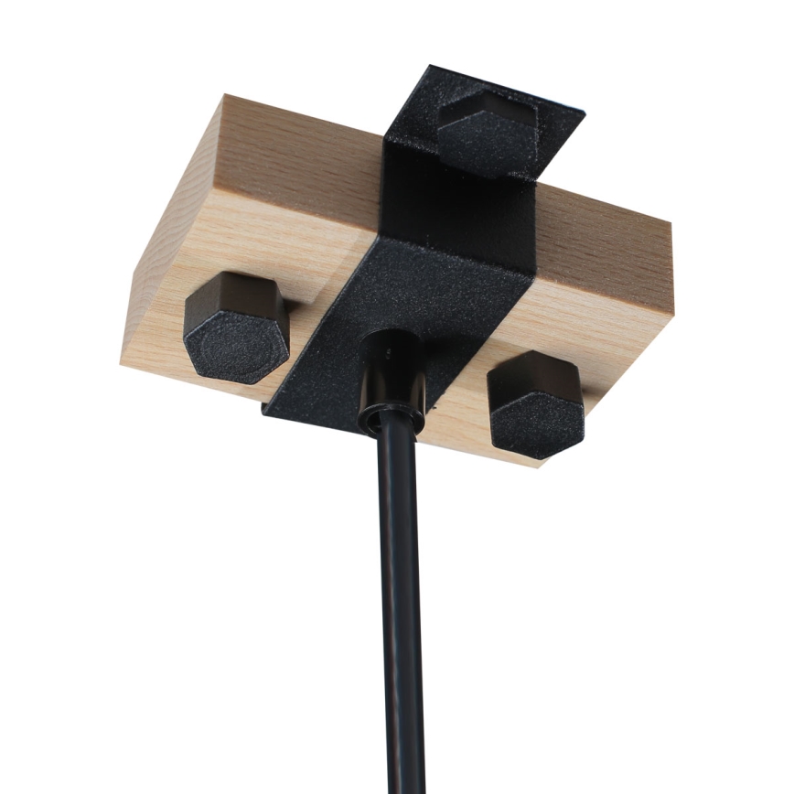 Lámpara colgante 1xE27/40W/230V haya/negro