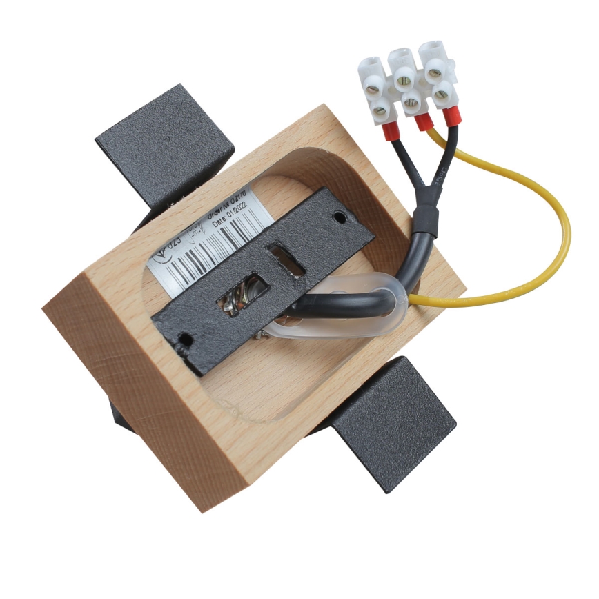 Lámpara colgante 1xE27/40W/230V haya/negro