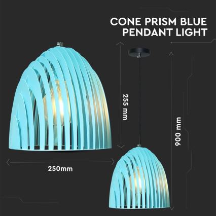 Lámpara colgante 1xE27/60W/230V azul