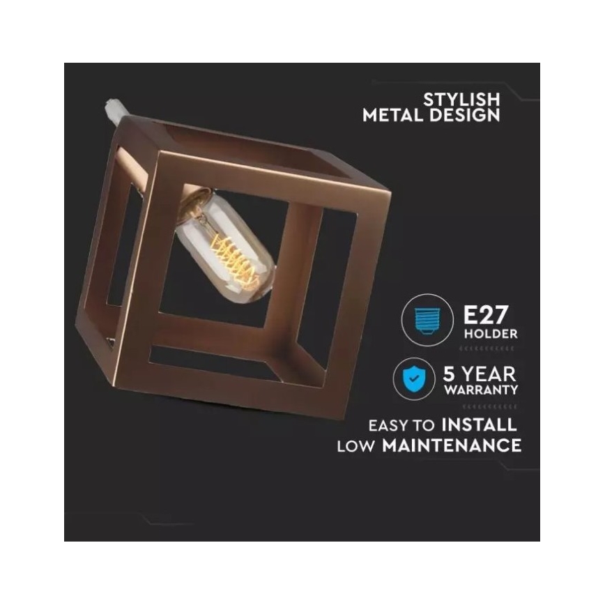 Lámpara colgante 1xE27/60W/230V bronce