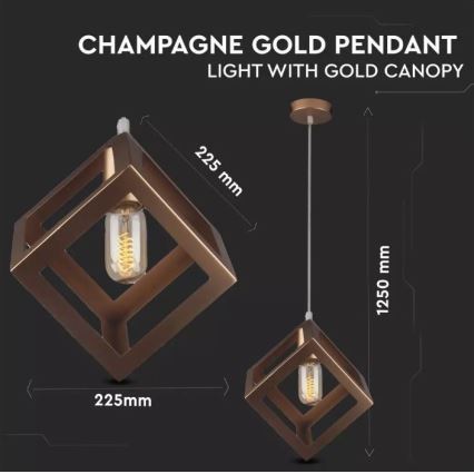 Lámpara colgante 1xE27/60W/230V bronce