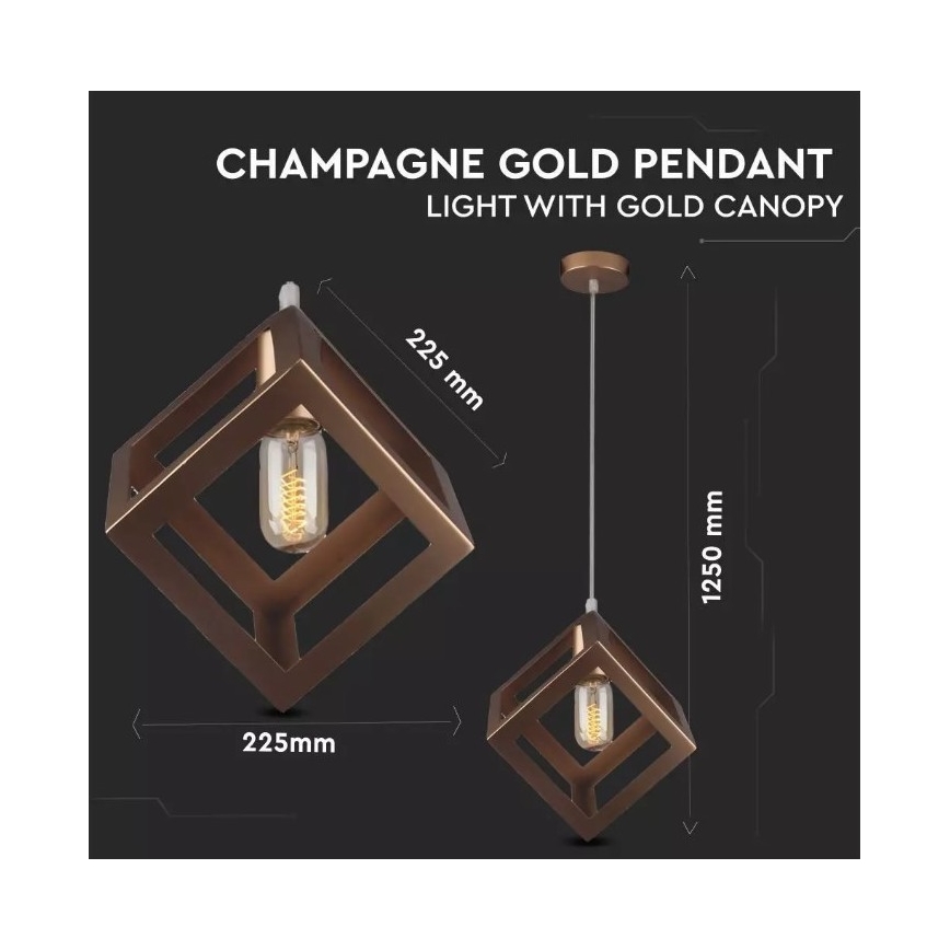 Lámpara colgante 1xE27/60W/230V bronce