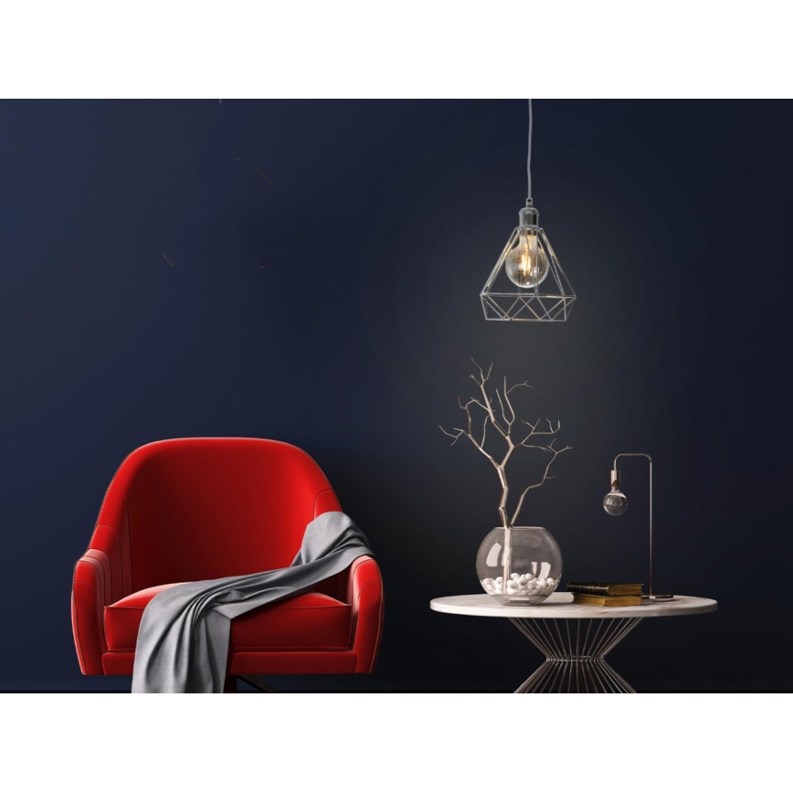 Lámpara colgante 1xE27/60W/230V diá. 22 cm cromo brillante