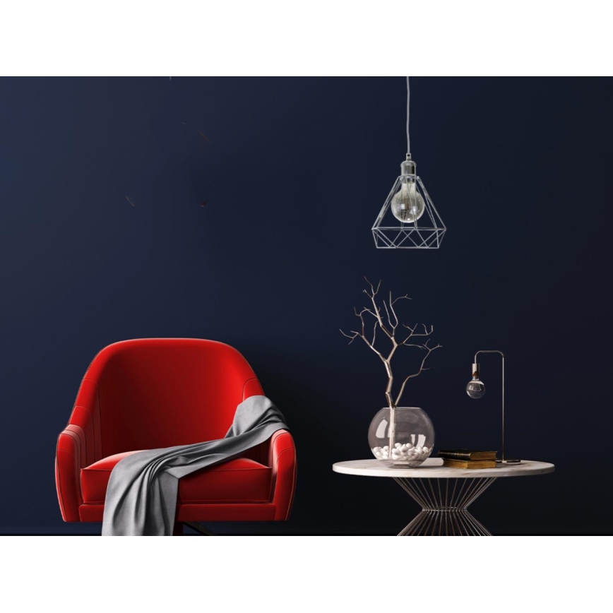 Lámpara colgante 1xE27/60W/230V diá. 22 cm cromo brillante