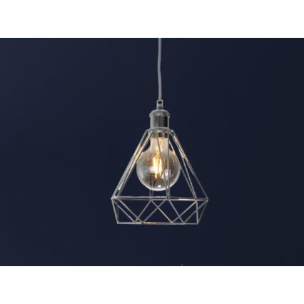 Lámpara colgante 1xE27/60W/230V diá. 22 cm cromo brillante