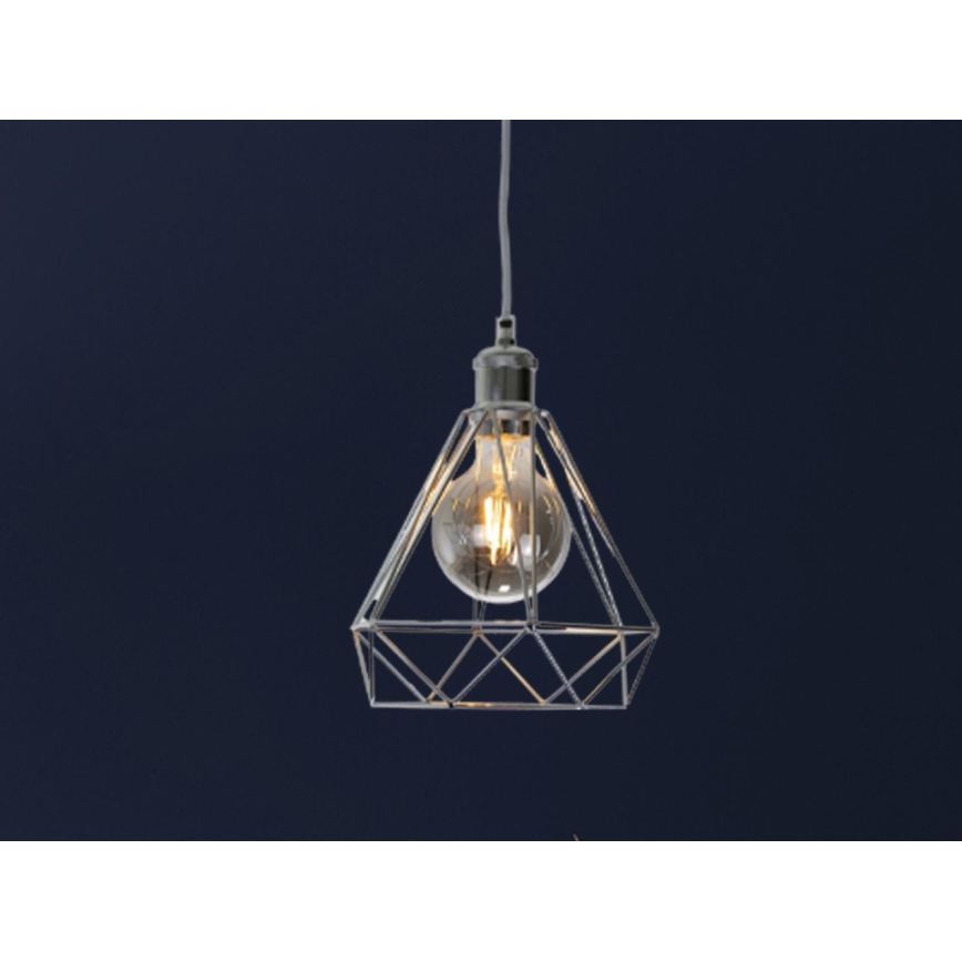 Lámpara colgante 1xE27/60W/230V diá. 22 cm cromo brillante