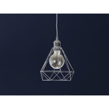 Lámpara colgante 1xE27/60W/230V diá. 22 cm cromo brillante