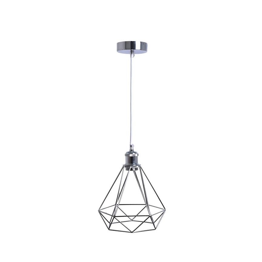 Lámpara colgante 1xE27/60W/230V diá. 22 cm cromo brillante