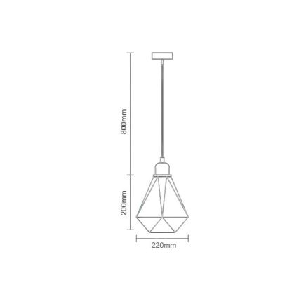 Lámpara colgante 1xE27/60W/230V diá. 22 cm cromo brillante