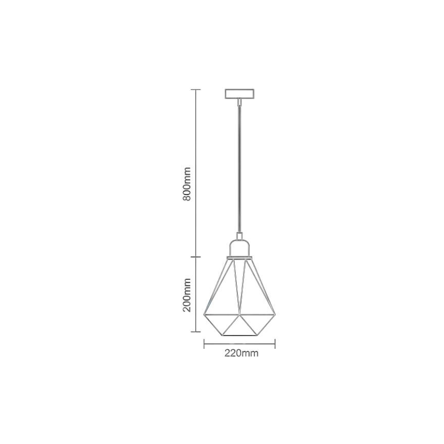 Lámpara colgante 1xE27/60W/230V diá. 22 cm cromo brillante