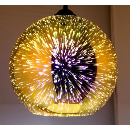 Lámpara colgante 1xE27/60W/230V diá. 30 cm dorado