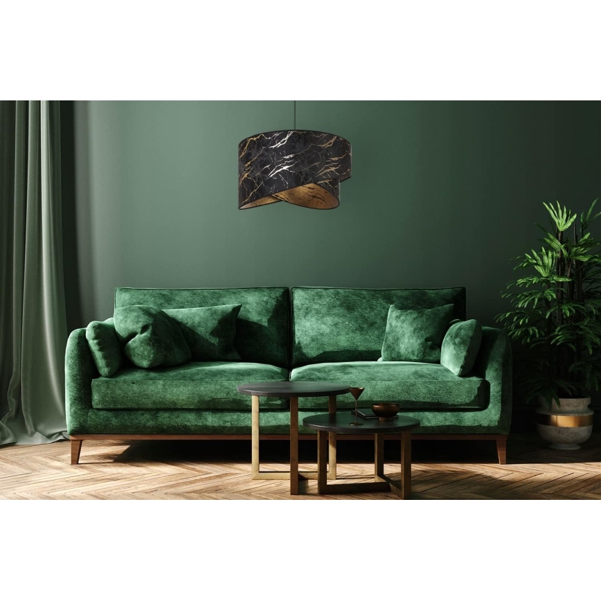 Lámpara colgante 1xE27/60W/230V negro/dorado