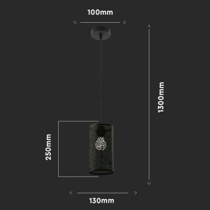 Lámpara colgante 1xE27/60W/230V negro