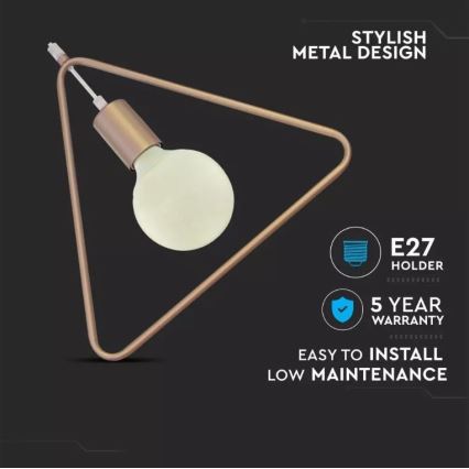 Lámpara colgante 1xE27/60W/230V triángulo