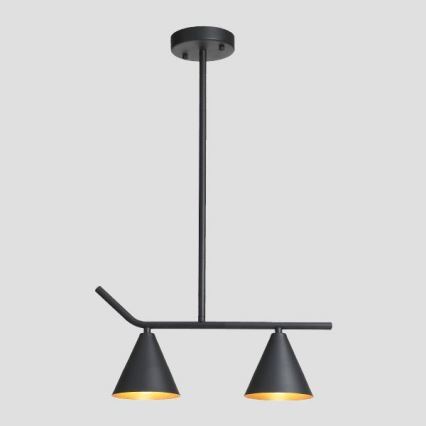 Lámpara colgante 2xE27/40W/230V negro