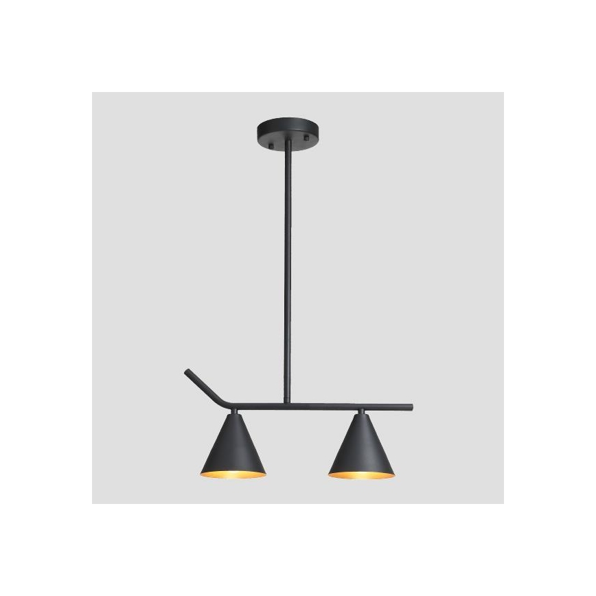 Lámpara colgante 2xE27/40W/230V negro