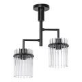 Lámpara colgante 2xE27/60W/230V negro/transparente