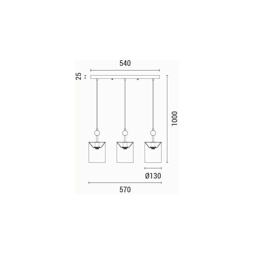 Lámpara colgante 3xE14/15W/230V