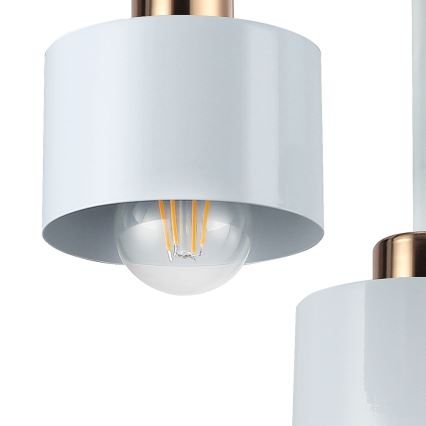 Lámpara colgante 3xE27/35W/230V diá. 30 cm blanco/dorado
