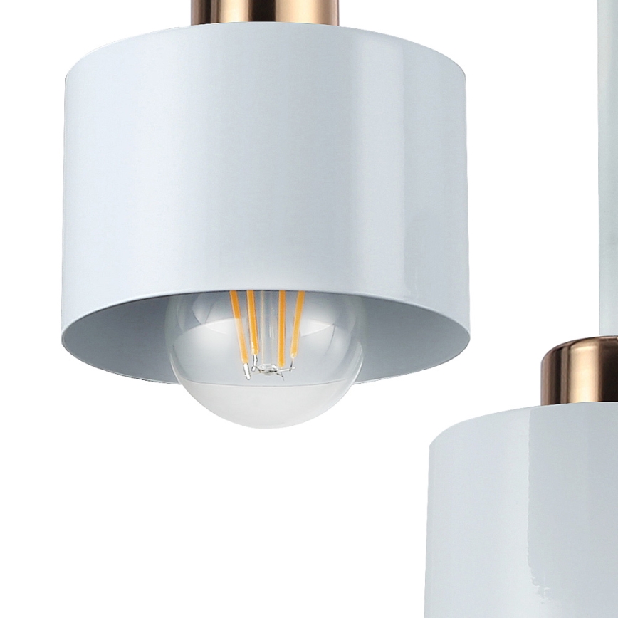 Lámpara colgante 3xE27/35W/230V diá. 30 cm blanco/dorado