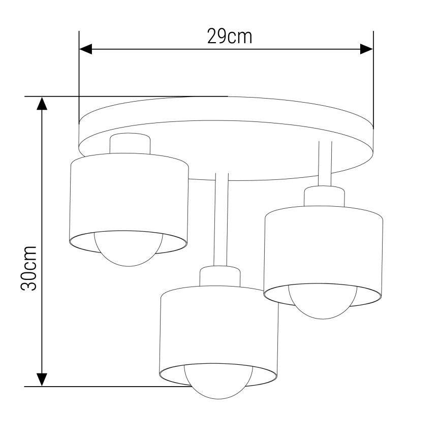 Lámpara colgante 3xE27/35W/230V diá. 30 cm blanco/dorado
