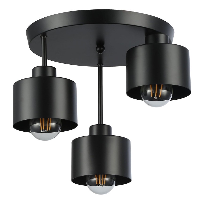 Lámpara colgante 3xE27/35W/230V diá. 30 cm negro