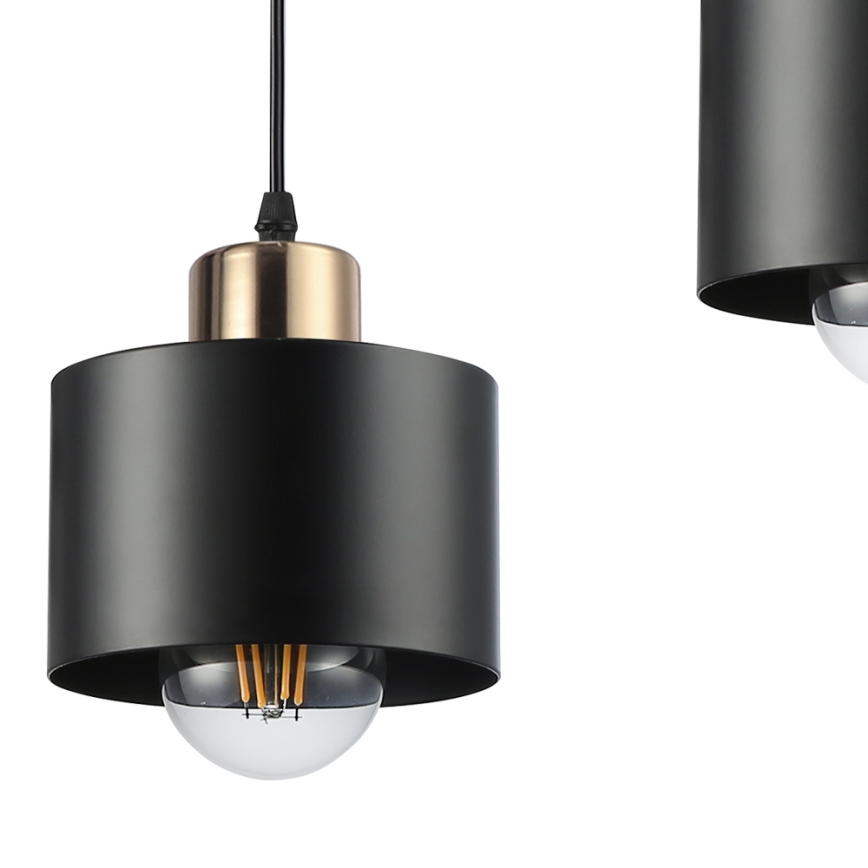 Lámpara colgante 3xE27/35W/230V negro/dorado