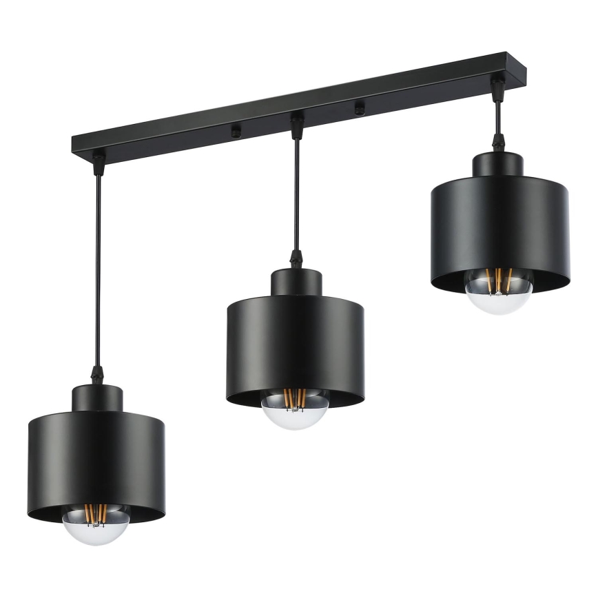 Lámpara colgante 3xE27/35W/230V negro