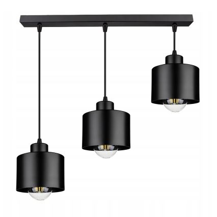 Lámpara colgante 3xE27/35W/230V negro