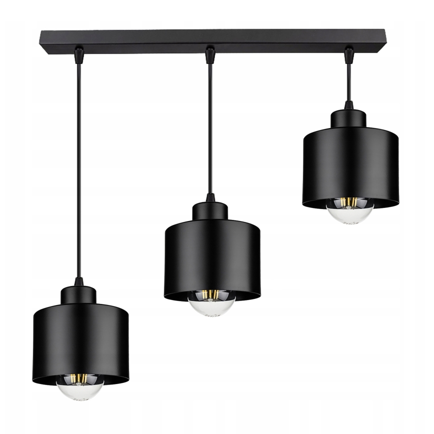 Lámpara colgante 3xE27/35W/230V negro