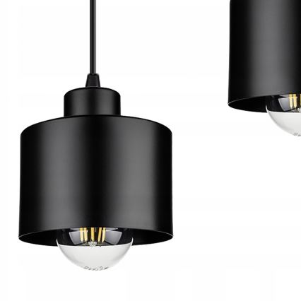 Lámpara colgante 3xE27/35W/230V negro