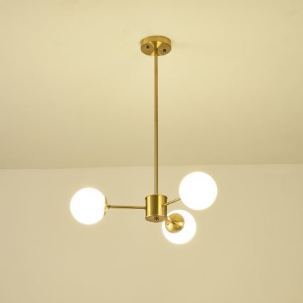 Lámpara colgante 3xE27/40W/230V latón