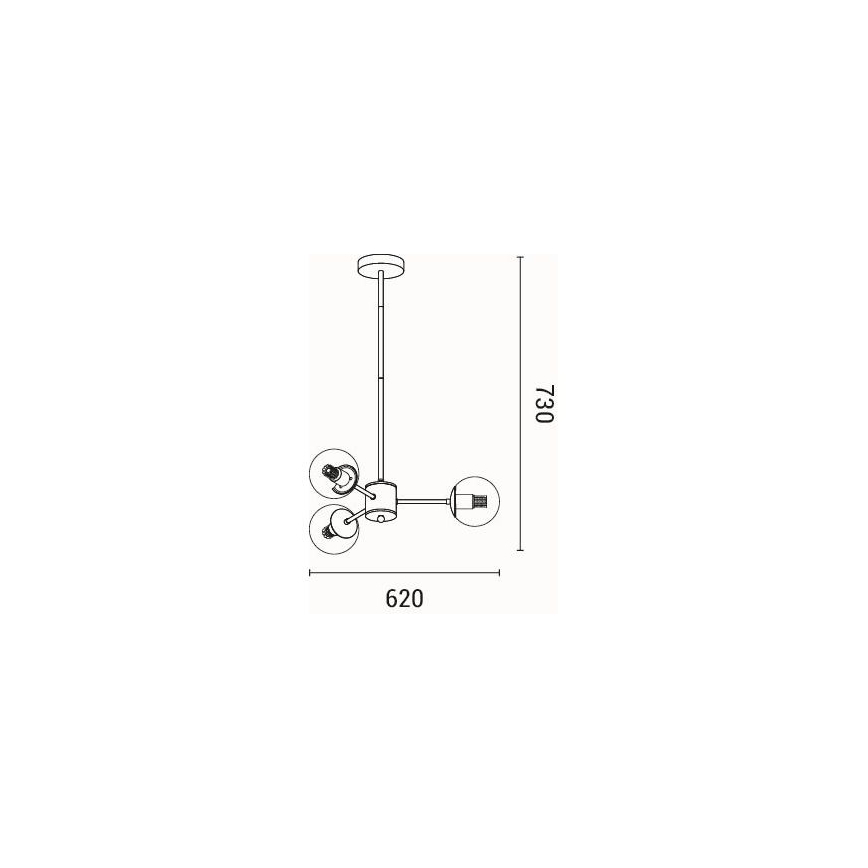 Lámpara colgante 3xE27/40W/230V latón