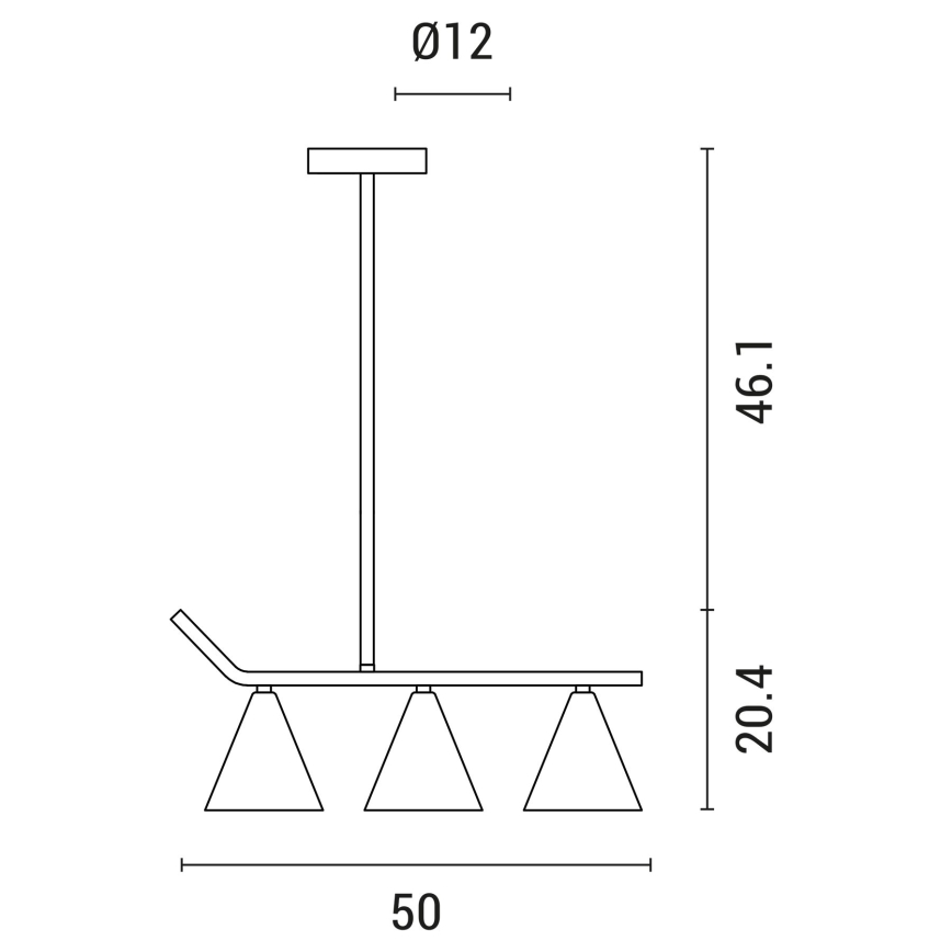 Lámpara colgante 3xE27/40W/230V negro