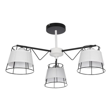 Lámpara colgante 3xE27/60W/230V blanca