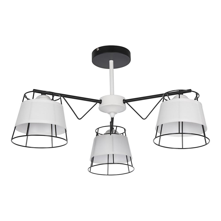 Lámpara colgante 3xE27/60W/230V blanca