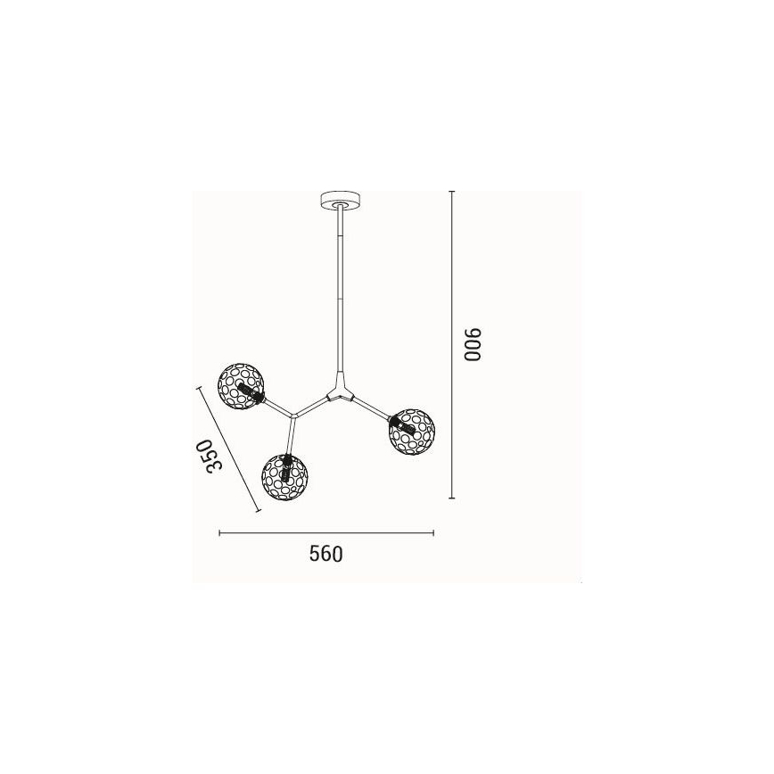 Lámpara colgante 3xG9/15W/230V gris