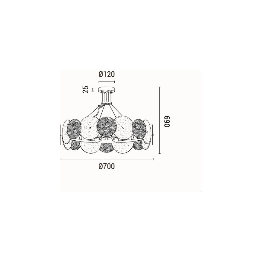 Lámpara colgante 8xE14/40W/230V