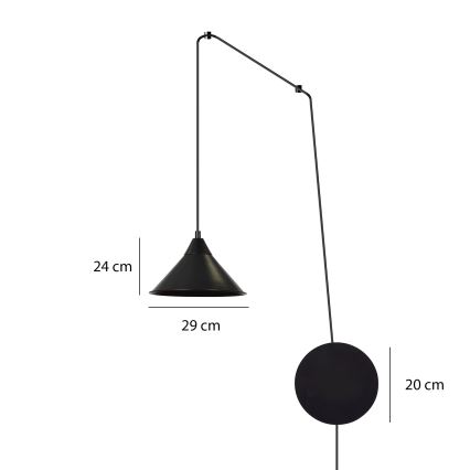 Lámpara colgante ABRAMO 1xE27/15W/230V negro