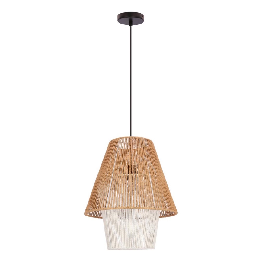 Lámpara colgante AFRICA 1xE27/40W/230V diámetro 40 cm marrón/crema