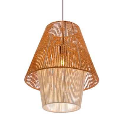 Lámpara colgante AFRICA 1xE27/40W/230V diámetro 40 cm marrón/crema