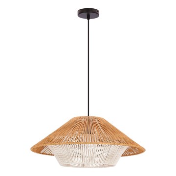 Lámpara colgante AFRICA 1xE27/40W/230V Ø 50 cm marrón/crema