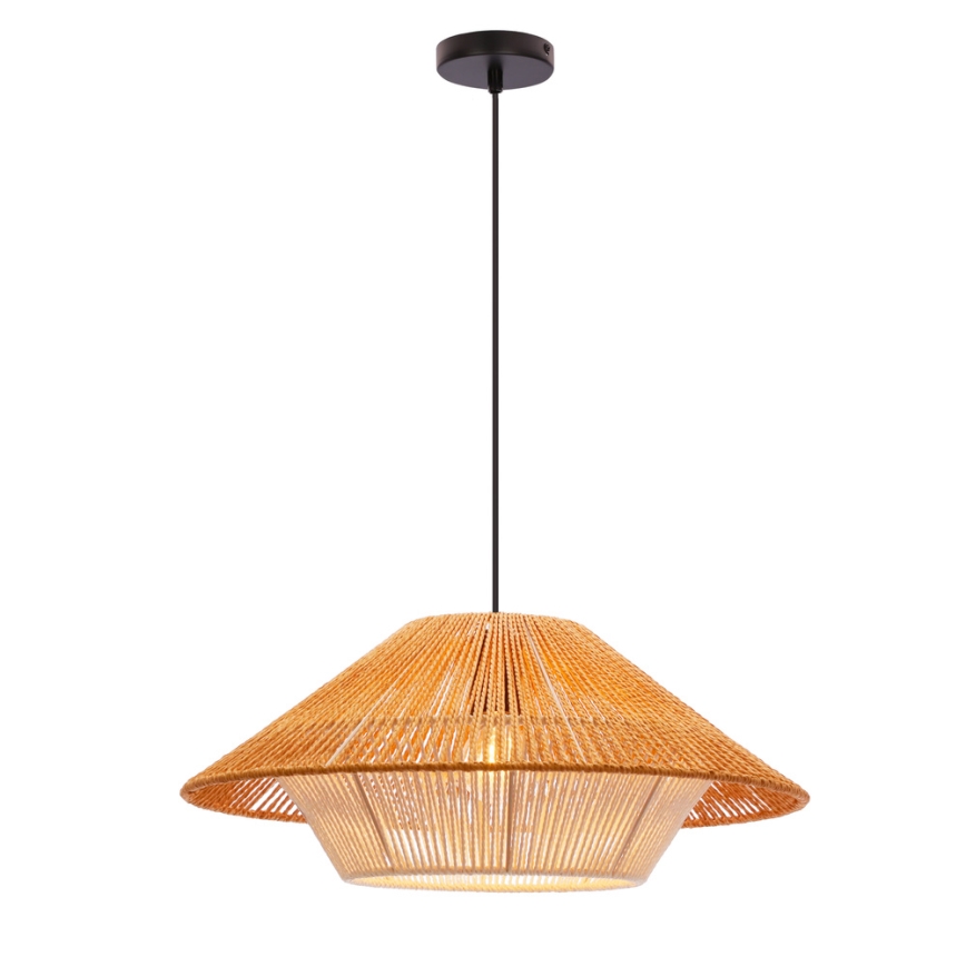 Lámpara colgante AFRICA 1xE27/40W/230V Ø 50 cm marrón/crema