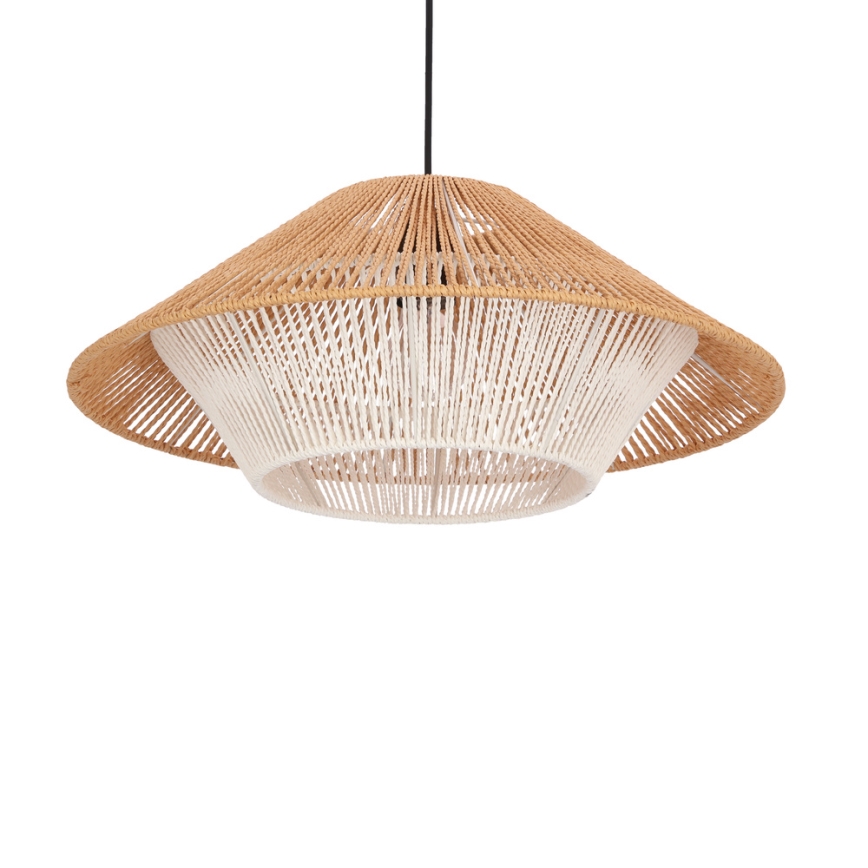 Lámpara colgante AFRICA 1xE27/40W/230V Ø 50 cm marrón/crema