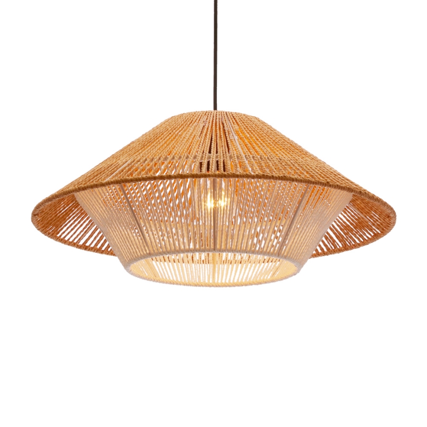 Lámpara colgante AFRICA 1xE27/40W/230V Ø 50 cm marrón/crema