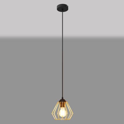 Lámpara colgante AGAT 1xE27/15W/230V dorado/negro