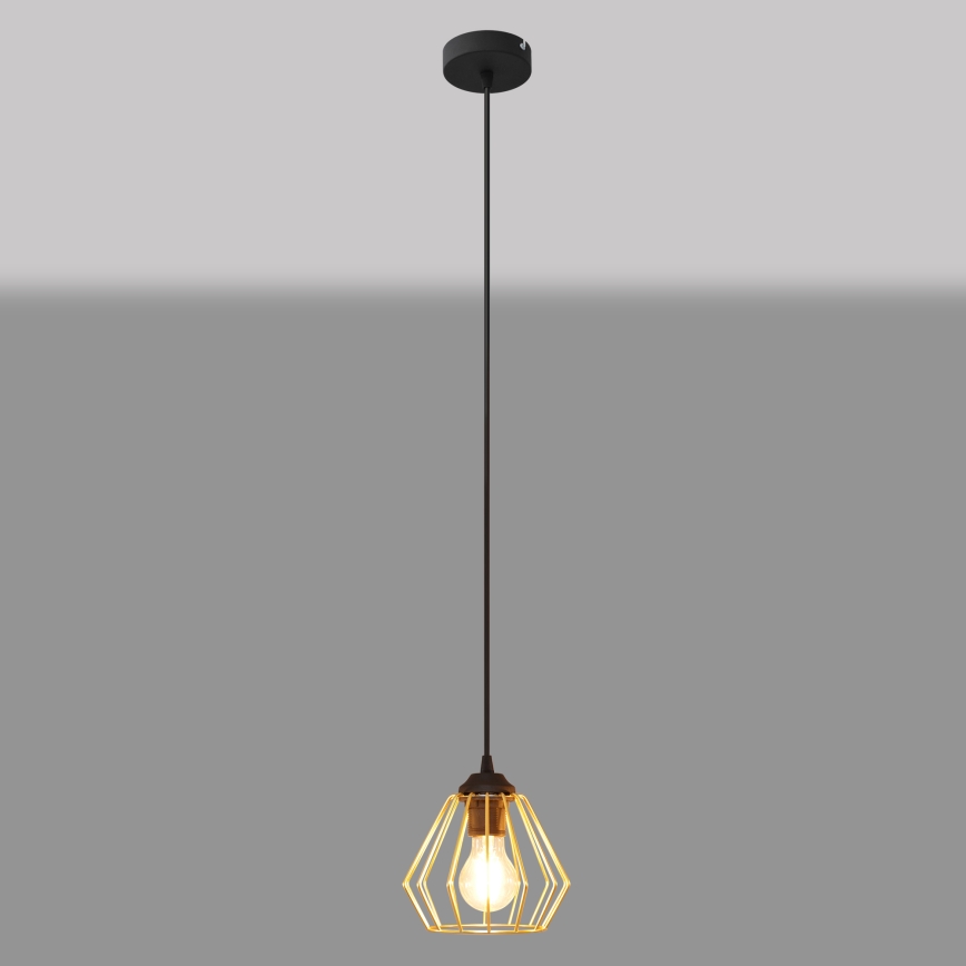 Lámpara colgante AGAT 1xE27/15W/230V dorado/negro